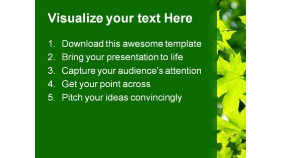 Fresh Green Maple Leaves Nature PowerPoint Themes And PowerPoint Slides 0411