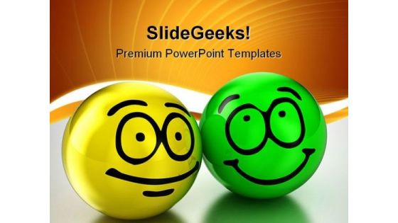 Friendship Smiley Balls Metaphor PowerPoint Themes And PowerPoint Slides 0411