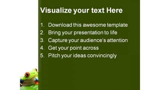 Frog On A Leaf Nature PowerPoint Templates And PowerPoint Backgrounds 0211