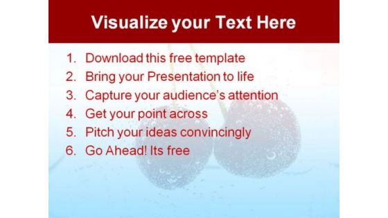 Red Cherry Fruit PowerPoint Template