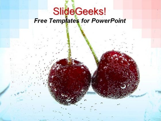 Red Cherry Fruit PowerPoint Template