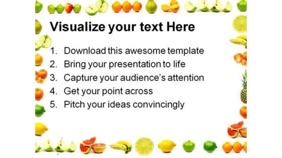 Fruit Border Food PowerPoint Templates And PowerPoint Backgrounds 0411