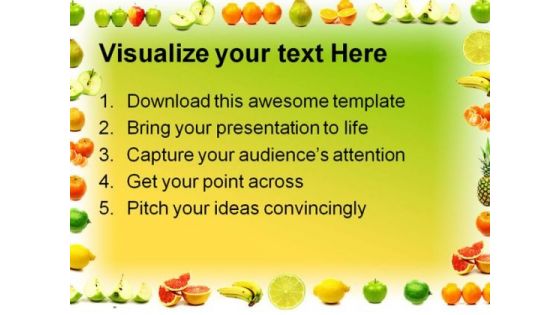 Fruit Border Food PowerPoint Templates And PowerPoint Backgrounds 0411