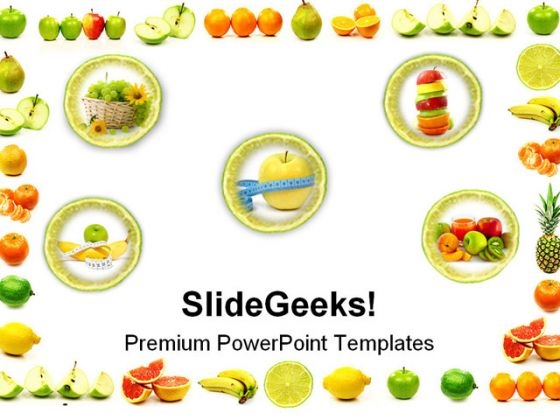 Fruit Border Food PowerPoint Themes And PowerPoint Slides 0411