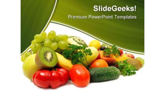 Fruits And Vegetables Food PowerPoint Backgrounds And Templates 1210