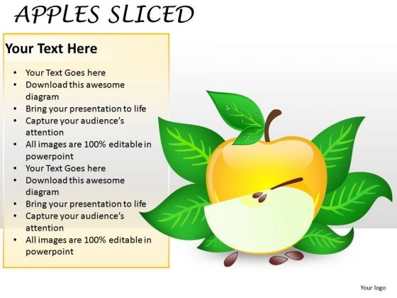 Fruits Apples Sliced PowerPoint Slides And Ppt Diagram Templates