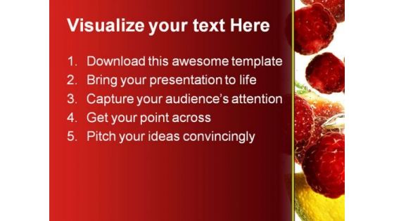 Fruits Refreshing Food PowerPoint Template 0810