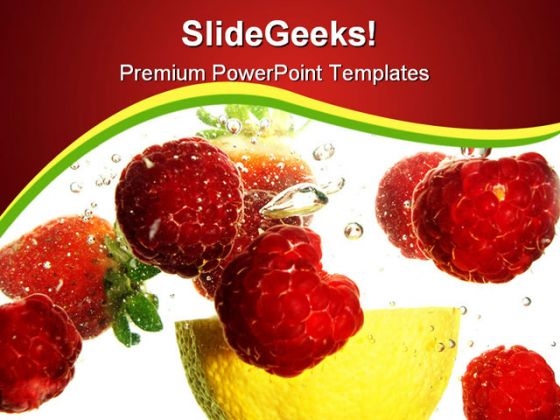 Fruits Refreshing Food PowerPoint Template 0810