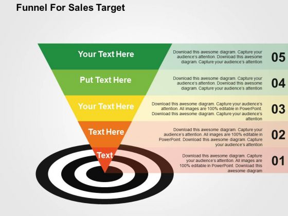Funnel For Sales Target PowerPoint Template