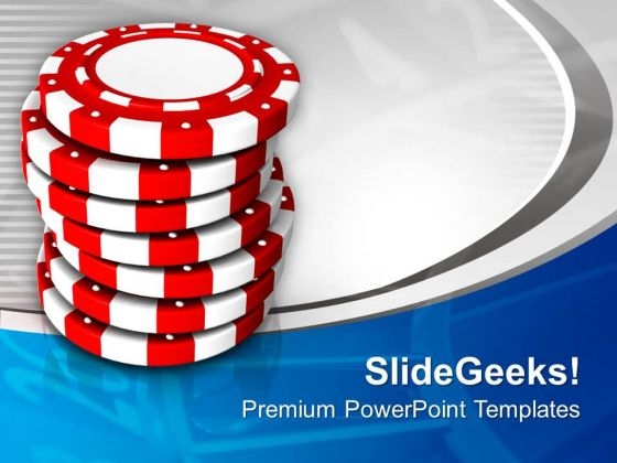 Gambling Chips For Poker Game PowerPoint Templates Ppt Backgrounds For Slides 0413