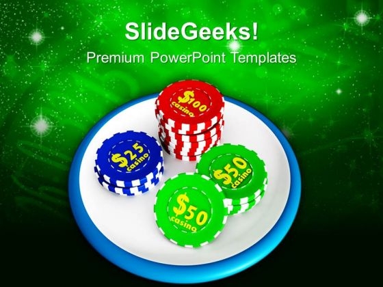Gambling Of Poker Chips PowerPoint Templates Ppt Backgrounds For Slides 0213
