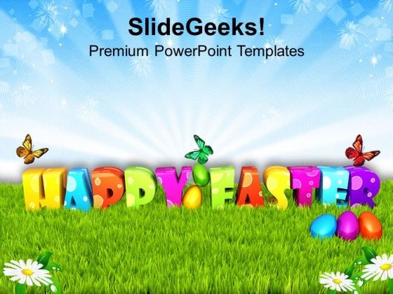 Garden Theme For Good Wishes Of Happy Easter PowerPoint Templates Ppt Backgrounds For Slides 0313