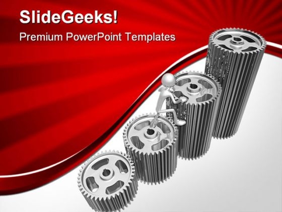 Gear Graph Business PowerPoint Themes And PowerPoint Slides 0411