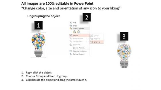 Gear In Light Bulb Shape PowerPoint Template