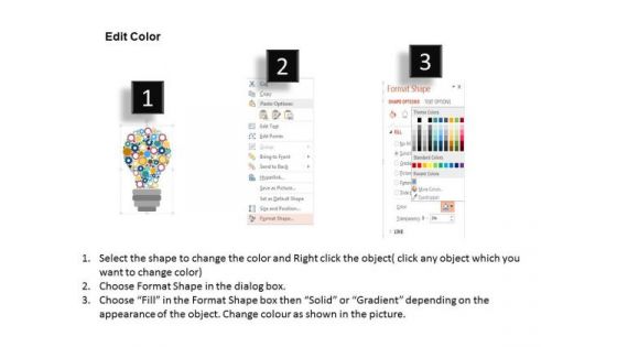 Gear In Light Bulb Shape PowerPoint Template