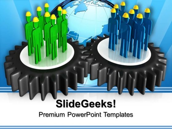 Gear Teamwork Global PowerPoint Templates And PowerPoint Themes 0712