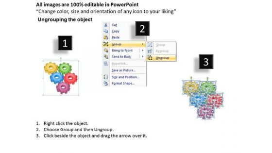 Gear Wheels 5 Stages For Continuous Process Ppt Business Plan Formats PowerPoint Templates