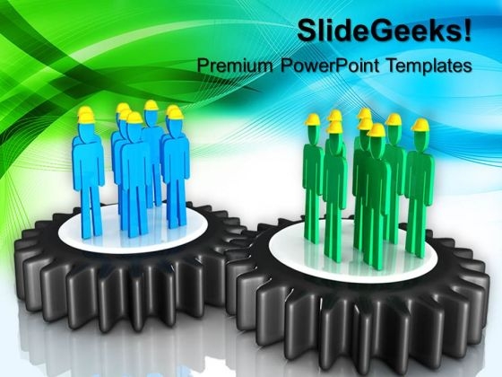 Gears Construction Teamwork PowerPoint Templates And PowerPoint Themes 0512