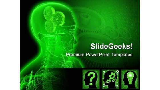 Gears Head People PowerPoint Template 0610