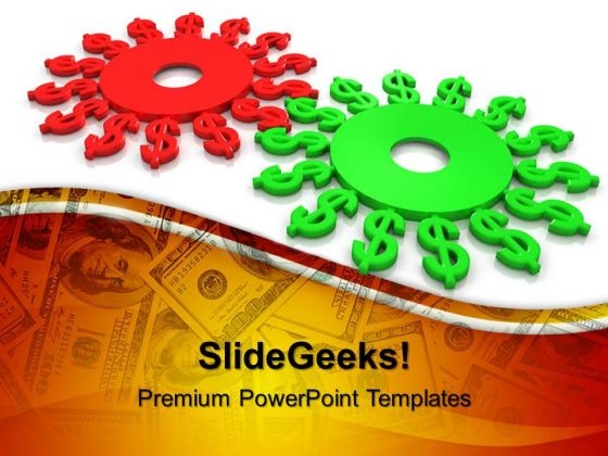 Gears With Dollar Teamwork PowerPoint Templates And PowerPoint Themes 0512