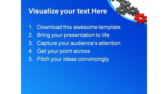 Gears With Leadership Business PowerPoint Templates And PowerPoint Backgrounds 0611