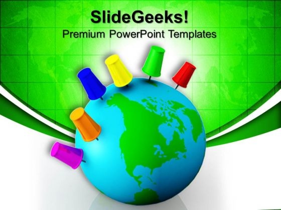 Geo Location Sign On Globe Travel PowerPoint Templates And PowerPoint Themes 0812