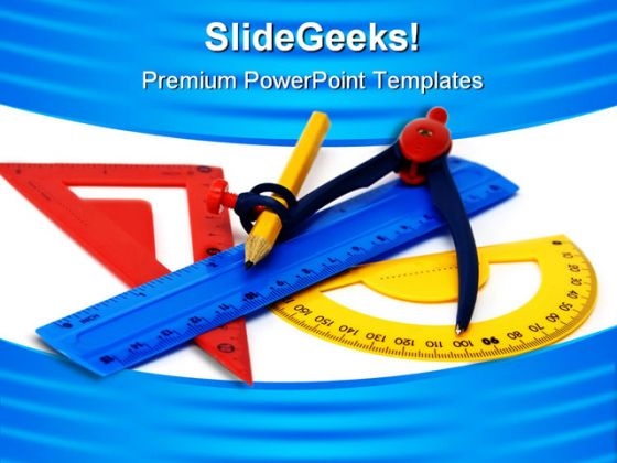 Geometry Items Education PowerPoint Template 0810