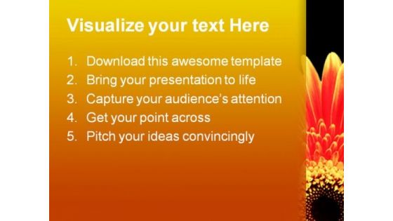 Gerber Daisy With Background Design PowerPoint Themes And PowerPoint Slides 0311