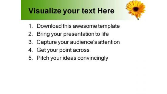 Gerber Yellow Flower Beauty PowerPoint Templates And PowerPoint Backgrounds 0311