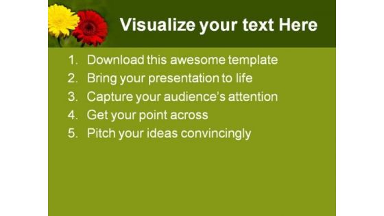 Gerbera Flower Nature PowerPoint Template 1110