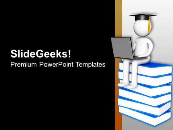 Get The Graduation Degree By Hard Work PowerPoint Templates Ppt Backgrounds For Slides 0713