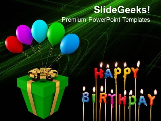 Gift And Balloons Happy Birthday Celebration PowerPoint Templates Ppt Backgrounds For Slides 0213