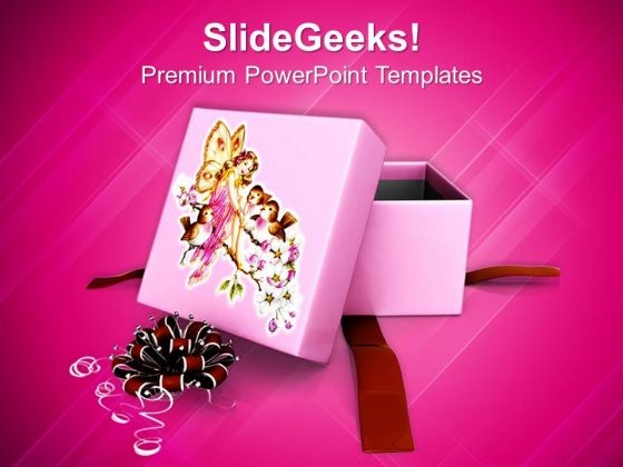 Gift Box For Christmas Presents PowerPoint Template 1113