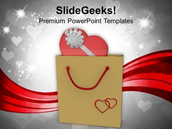 Gift In Shopping Bag Celebration PowerPoint Templates Ppt Backgrounds For Slides 0213