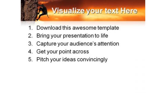 Girl Climbing Success PowerPoint Themes And PowerPoint Slides 0411