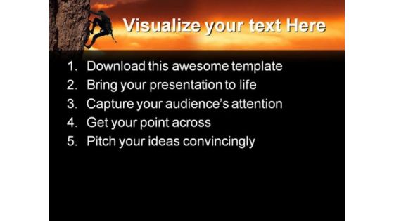 Girl Climbing Success PowerPoint Themes And PowerPoint Slides 0411