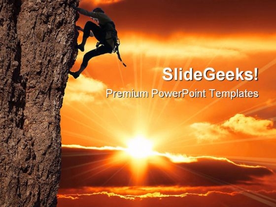 Girl Climbing Success PowerPoint Themes And PowerPoint Slides 0411