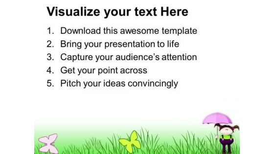 Girl Enjoying The Nature Theme PowerPoint Templates Ppt Backgrounds For Slides 0513