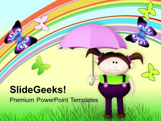 Girl Enjoying The Nature Theme PowerPoint Templates Ppt Backgrounds For Slides 0513