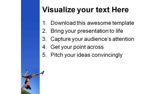 Girl Exercising Health PowerPoint Themes And PowerPoint Slides 0511