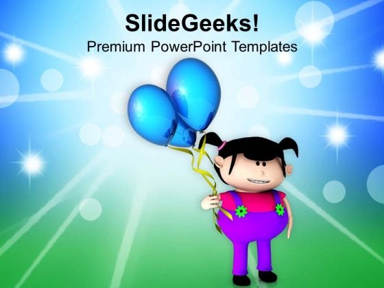 Girl Having Fun With Balloons PowerPoint Templates Ppt Backgrounds For Slides 0513