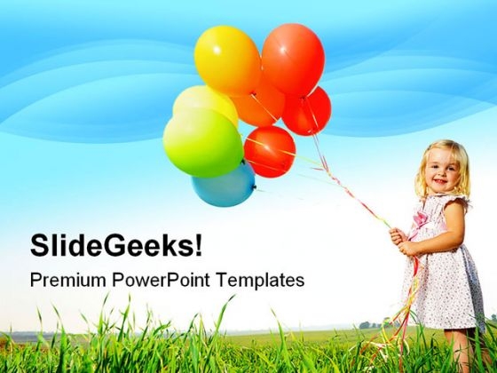 Girl With Balloon Holidays PowerPoint Templates And PowerPoint Backgrounds 0411