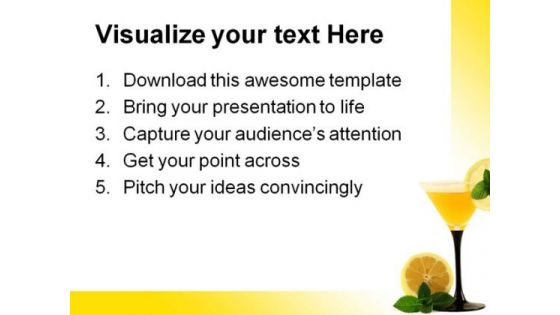 Glass With Cocktail Health PowerPoint Themes And PowerPoint Slides 0411
