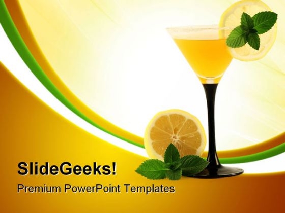 Glass With Cocktail Health PowerPoint Themes And PowerPoint Slides 0411