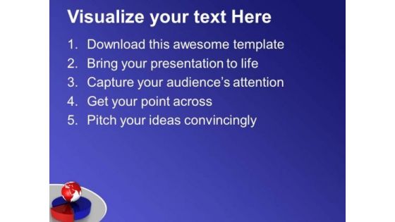 Global Growth By Pie Chart PowerPoint Templates Ppt Backgrounds For Slides 0413