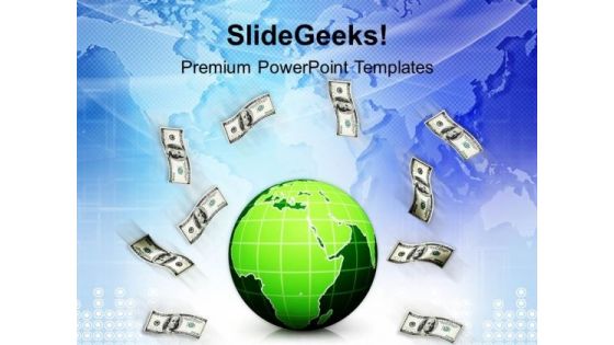 Globe And Falling Money Finance Business PowerPoint Templates Ppt Background For Slides 1112