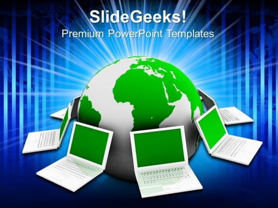 Globe And Laptop Internet PowerPoint Templates And PowerPoint Themes 0812
