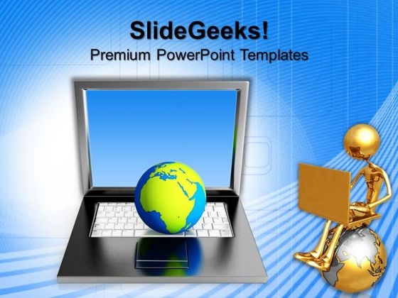 Globe On Laptop Computer PowerPoint Templates And PowerPoint Themes 0812