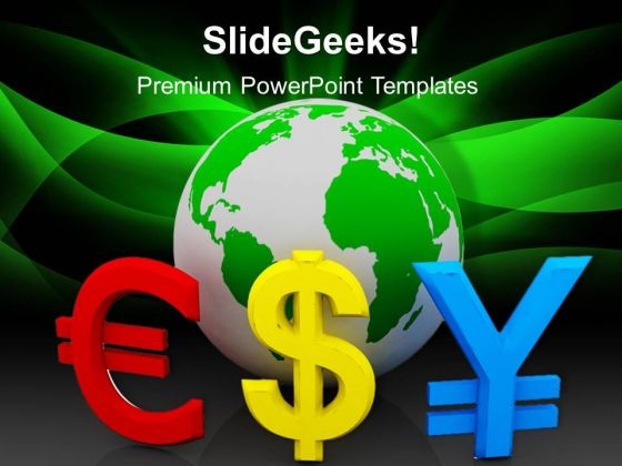 Globe With Currency Symbols Finance PowerPoint Templates And PowerPoint Themes 1012