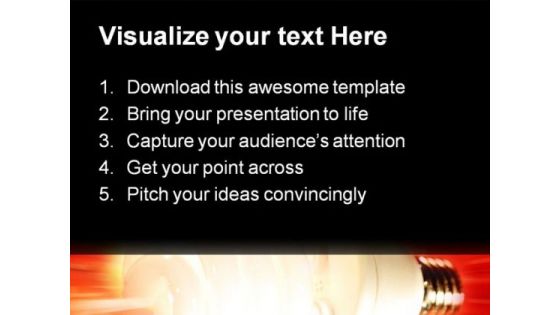 Glowing Bulb Idea Business PowerPoint Template 0810